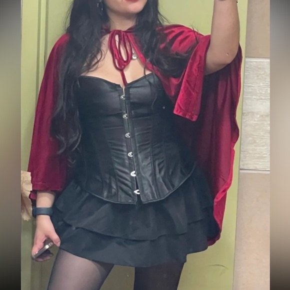 Black Drawstring Layered Ruffle Skirt - Picture 5 of 7